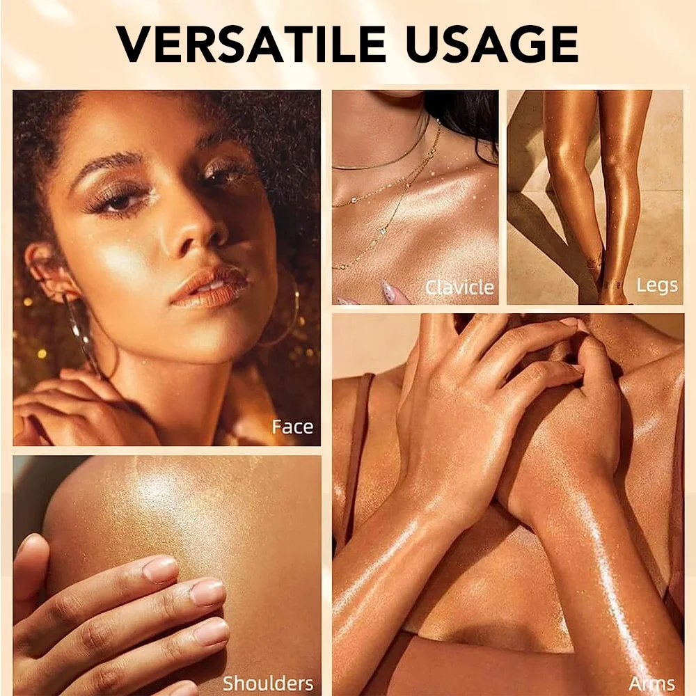 Индивидуальные товары, частная марка, веганский макияж, мерцающий масляный Хайлайтер для тела, упаковка, блеск для тела