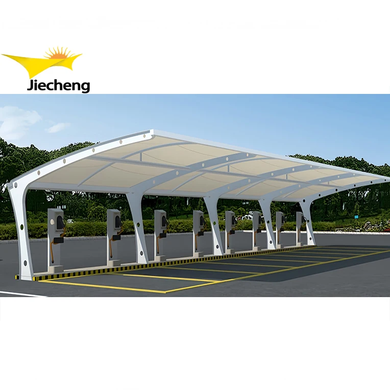 PVDF /PVC Waterproof Stretch Membrane Structure Car Parking Cover Tent Garage