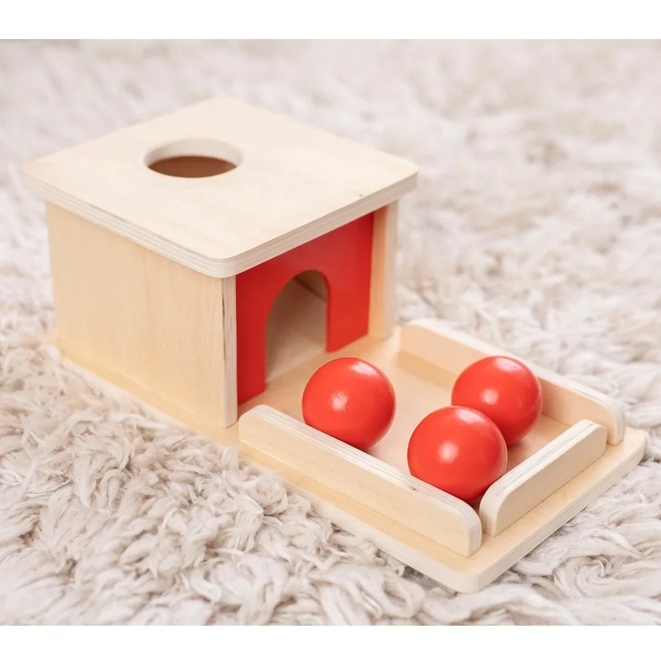 Деревянные математические игрушки, Монтессори, предметы, постоянная коробка, деревянный игрушечный поднос и шар, капля, первая обучающая игрушка для ребенка, коробка Imbucare