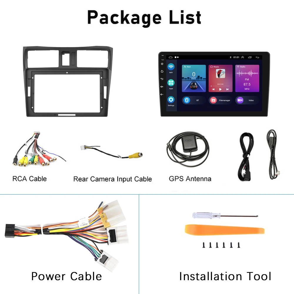 Podofo Android 2 Din 9'' Car Radio 2+64G Car Stereo for Nissan Cefiro A33 2003-2012 Wireless Carplay GPS WIFI BT FM Hifi OEM ODM