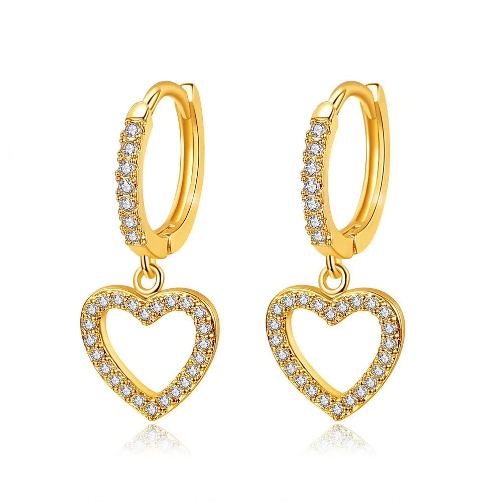 Little Details Gold Rhinestone Mini Hoop Earrings