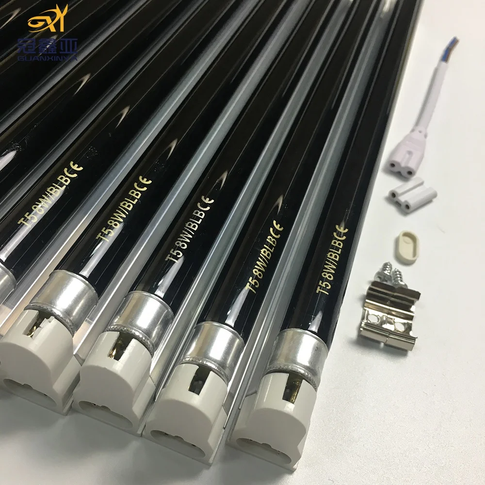 T5 трубка 365nm УФ черная лампа и люминесцентный светильник