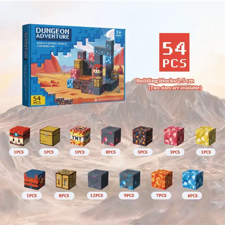 CAYI My World Block Dungeon Adventure Creative Diy 2.5cm Cubes Moc 3D Building Block Set Juguetes Educational Toys for kids