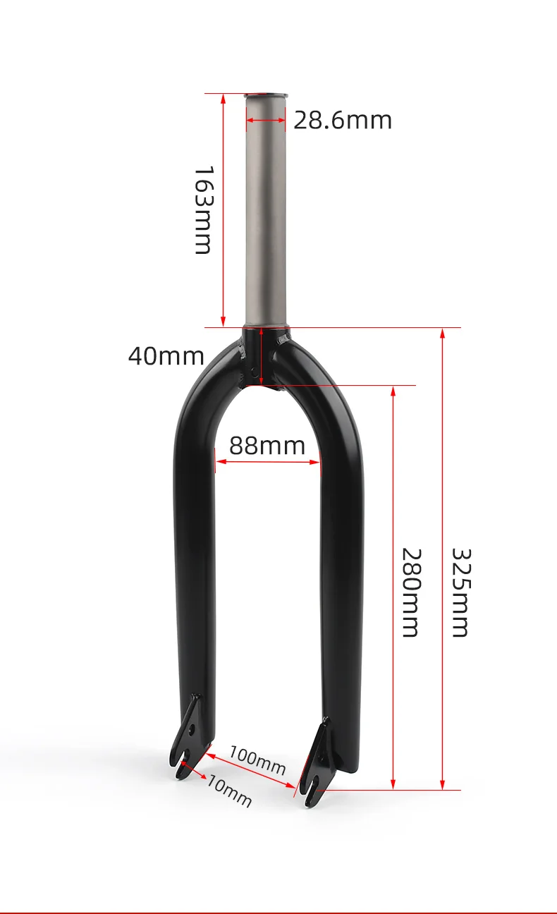 POLSO BF01 BMX Bicycle Fork - Chromoly CRMO 4130, 20 Inch Wheel