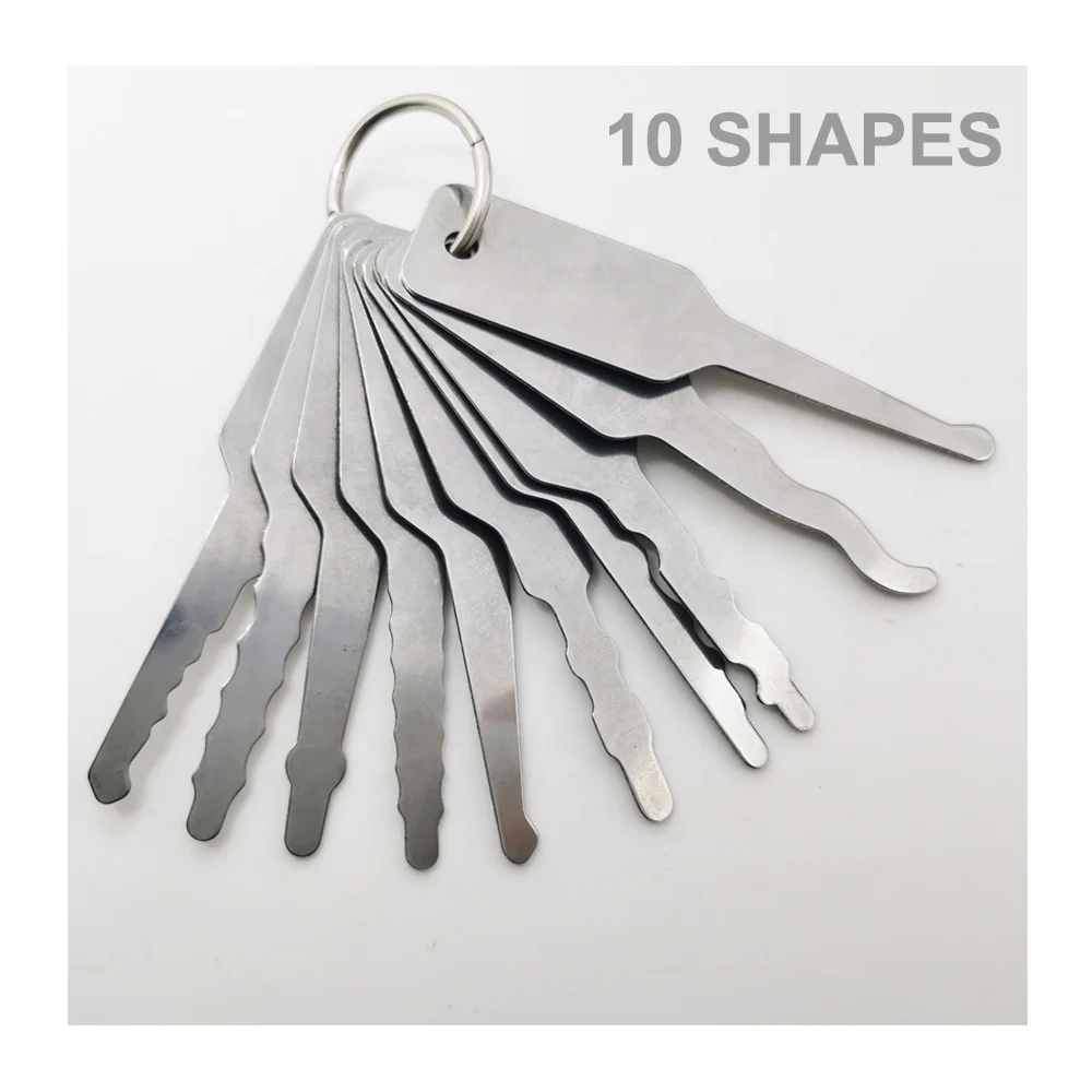 Jiggler ключ слесарный инструмент для ремонта набор инструментов из нержавеющей стали замок Jiggler ключ двухсторонний автомобиля разблокировка открытия ремонта