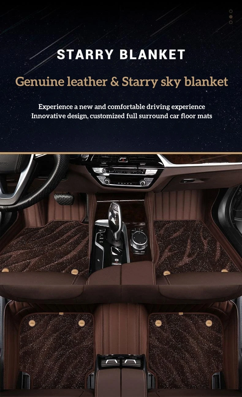 5d 7d Luxury Diamond 3d Custom Leather Floor Foot Mats Car Rexine Pvc