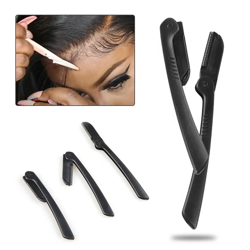 customized logo hairline lace scissors tweezers