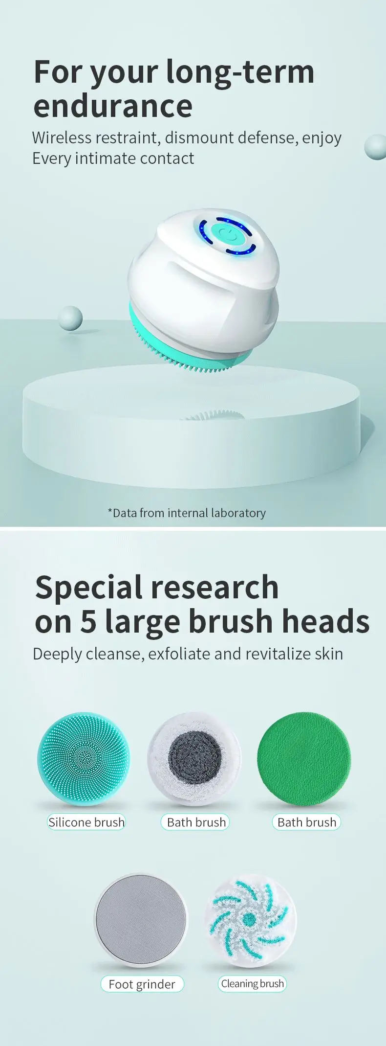 5 In 1 Rechargeable Multifunction Long Handle Waterproof Body Massage