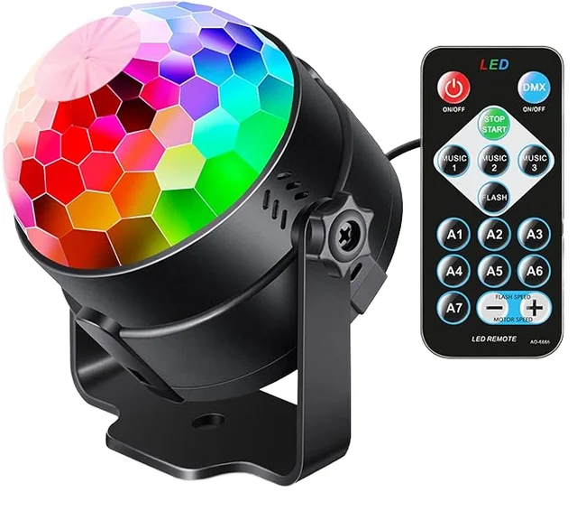7-Mode Disco Ball Strobe Lamp LED Light Source Remote Control Party Lights for DJ Dance Birthday Festival Decor