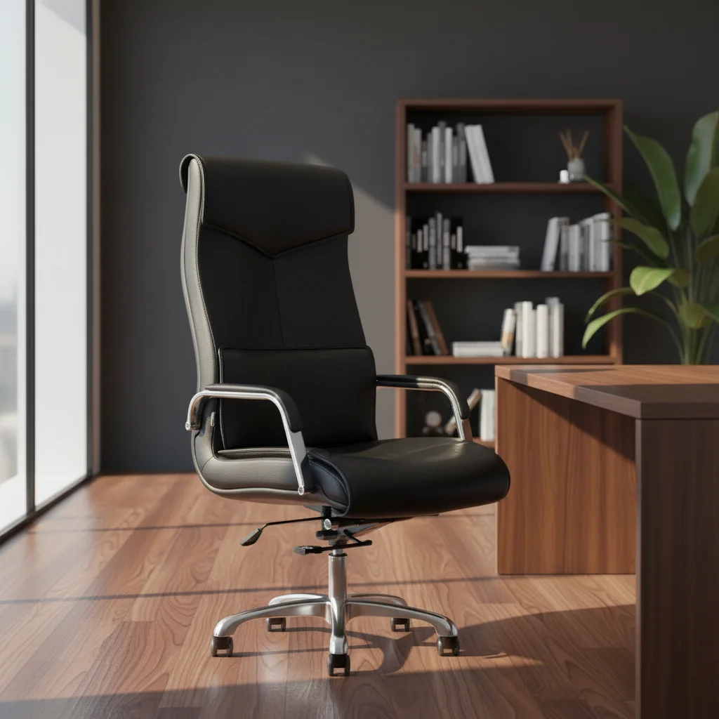 Modern Ergonomic Adjustable Steel Frame PVC Leather Executive Office Chair for Home Office 4