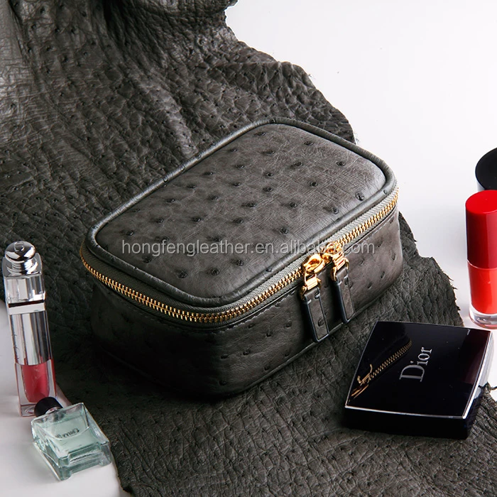 Factory Custom Handbags Large Capacity Genuine Ostrich Leather Travel Bag Toiletry Bag