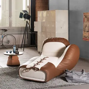 modern designer lounger chair living room leather single sofas bed home decoration leisure leather chair