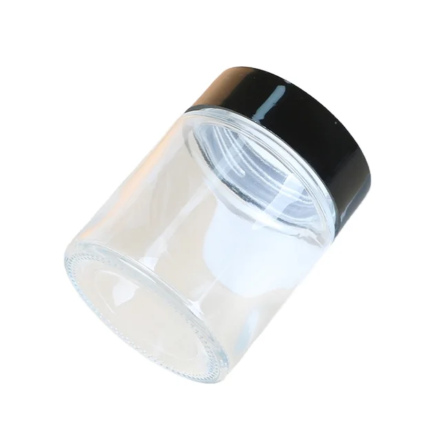 Custom Label screen printing Clear Amber Empty Face Cream Container Glass Body Cream Jar 30g 50g 100g 200g 400g
