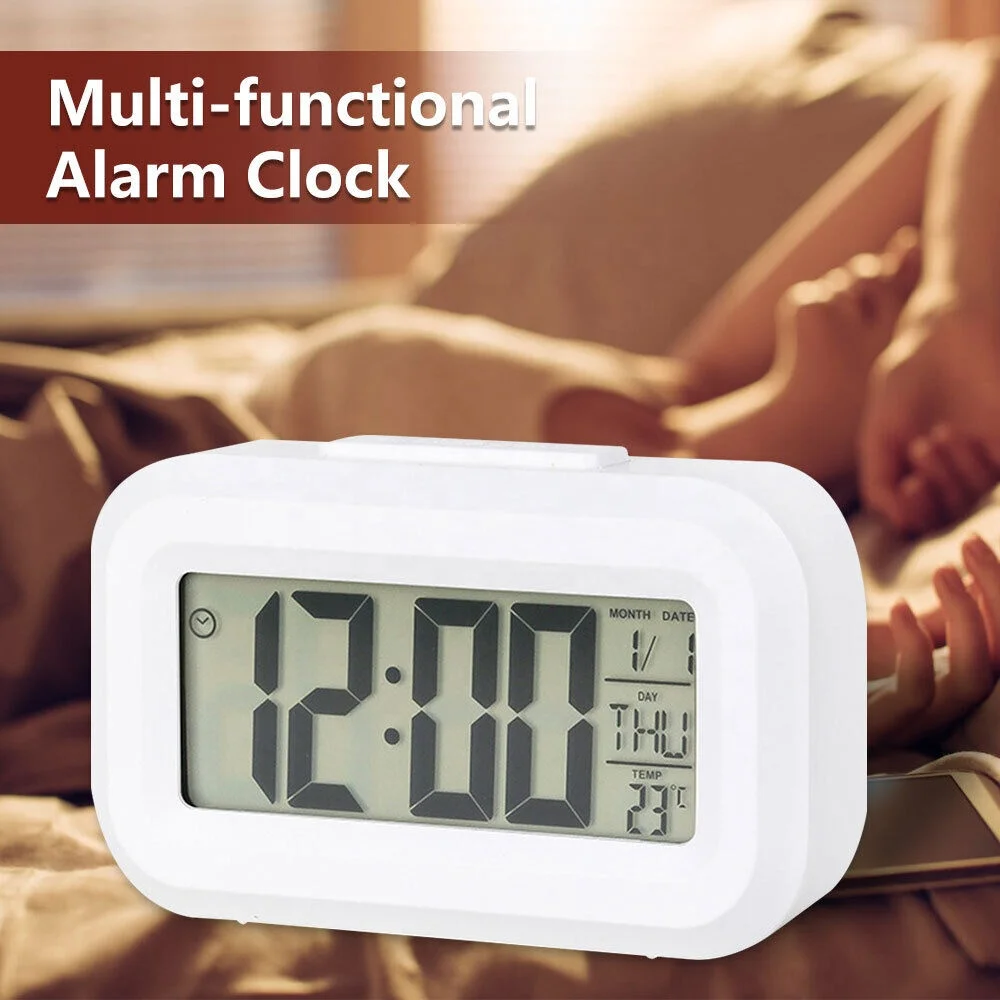 7 Week Language Display Mini Digital Alarm Clock Desktop Clock for Home Office Backlight Snooze Calendar