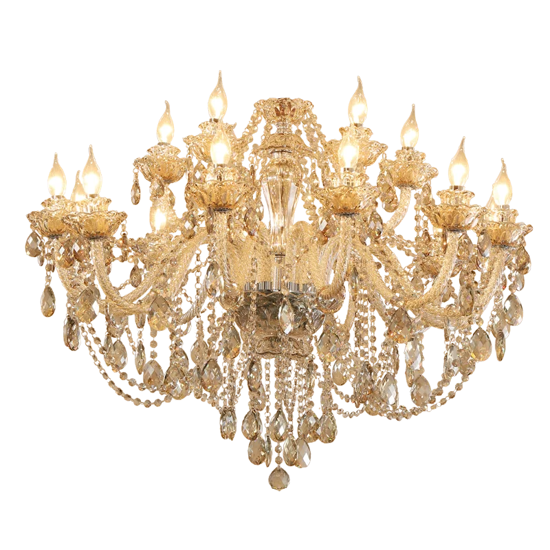 JYLIGHTING Creative elegant texture European classic retro romantic cognac living room dining room candle glass crystal chandelier