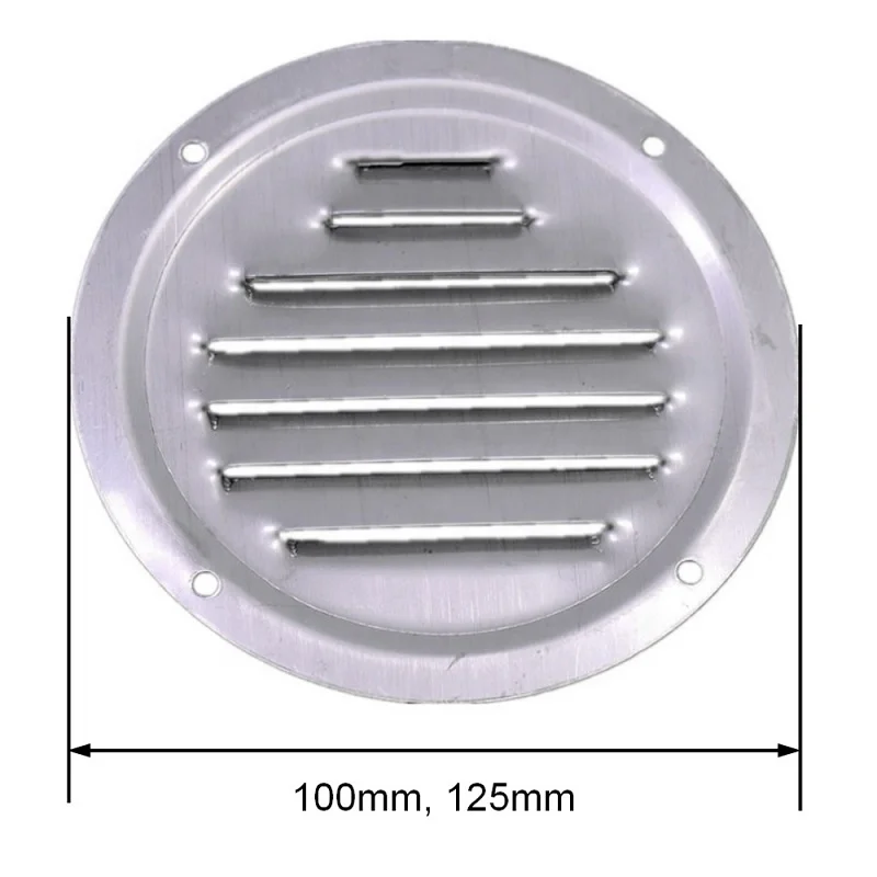 Louvered Vent, Stainless Steel, 5 In. Diameter Round - Austin - Foto 3