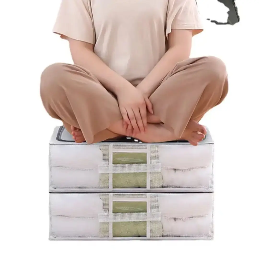 Large-Capacity Eco-friendly Folding PVC Underbed Clothes Storage Box Durable Dust-Proof Wardrobe Storage Container for Clothes supplier