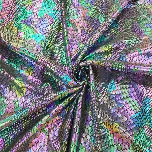 Полиэфирная, спандексовая, металлическая змеиная ткань для одежды