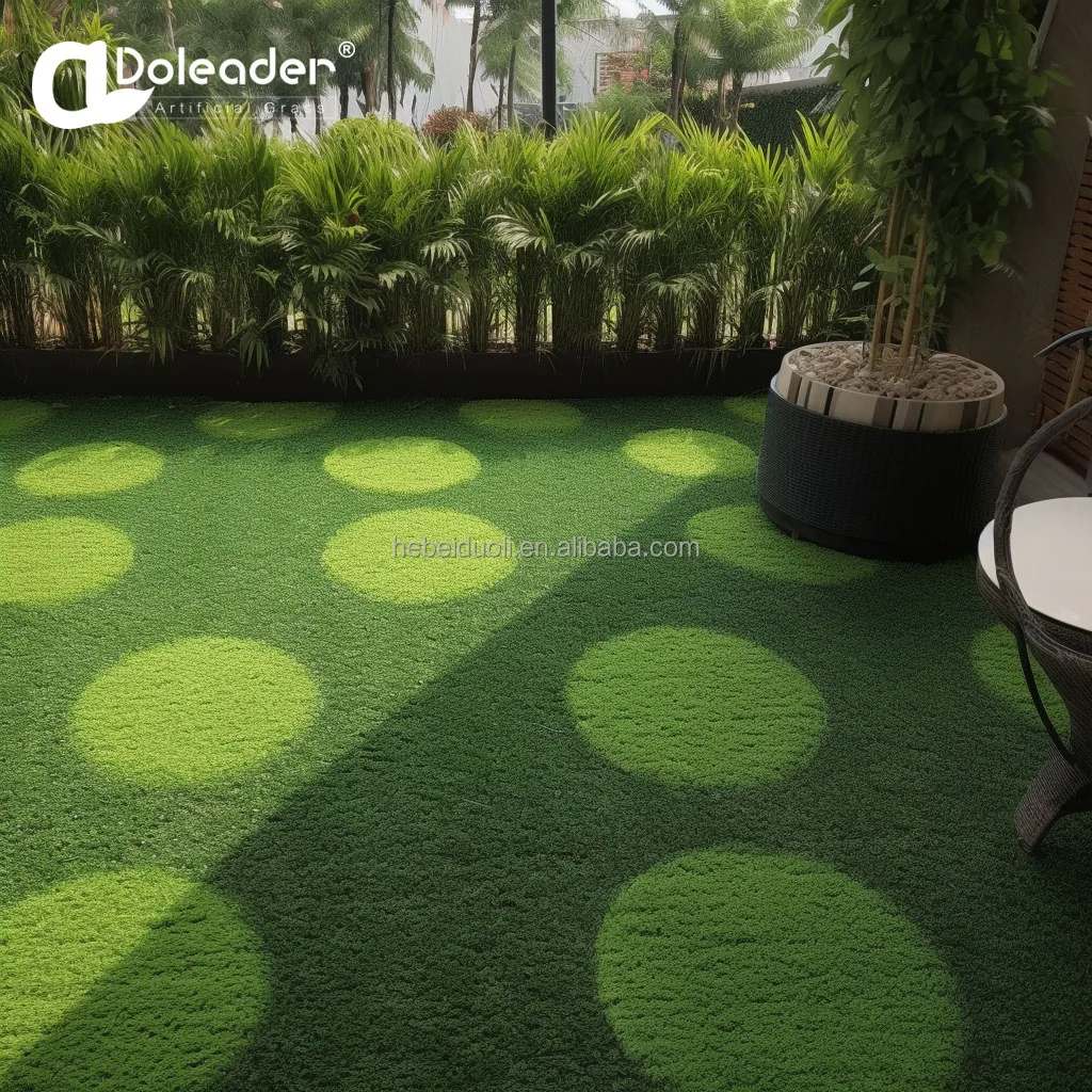 Customized Pattern Artificial Synthetic Grass Lawn Turf 3D Print Carpet for Golf Course Decoration