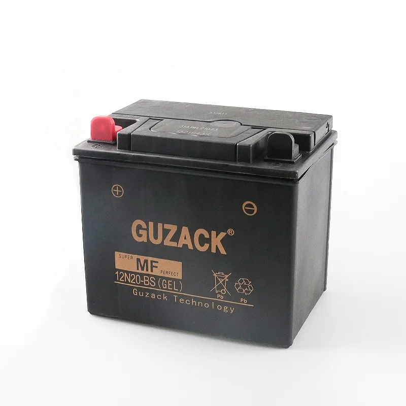 Guzack 12N20-BS 12v 20ah влажные заряженный аккумулятор YTX20-BS Перезаряжаемые mf трехколесный мотоцикл аккумулятор