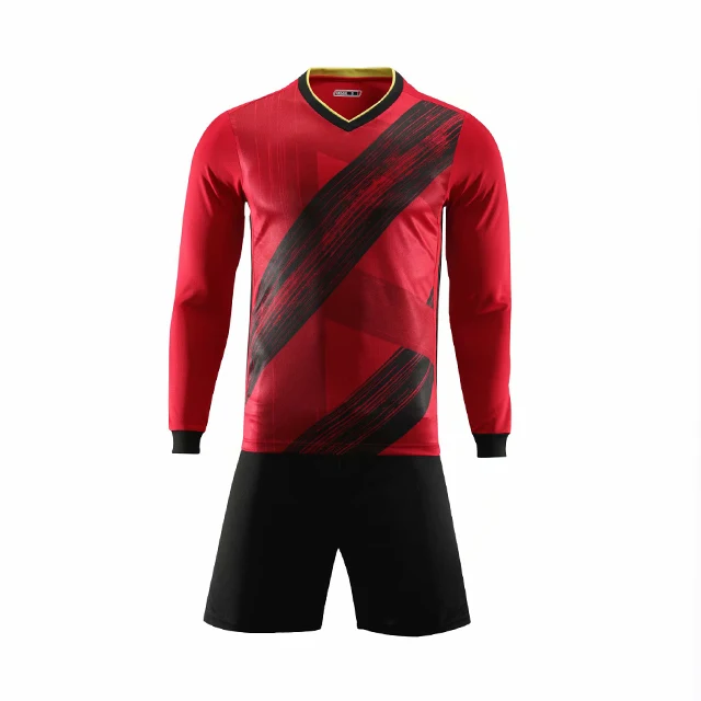 red long sleeve soccer jersey