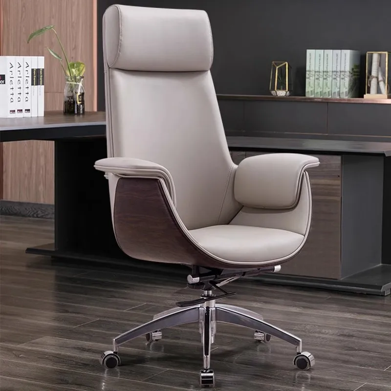 Executive Leather Modern Comfortable Wooden Office Seat Computer Manager Chairs Luxury Sillas De Oficina Customization Wholesale