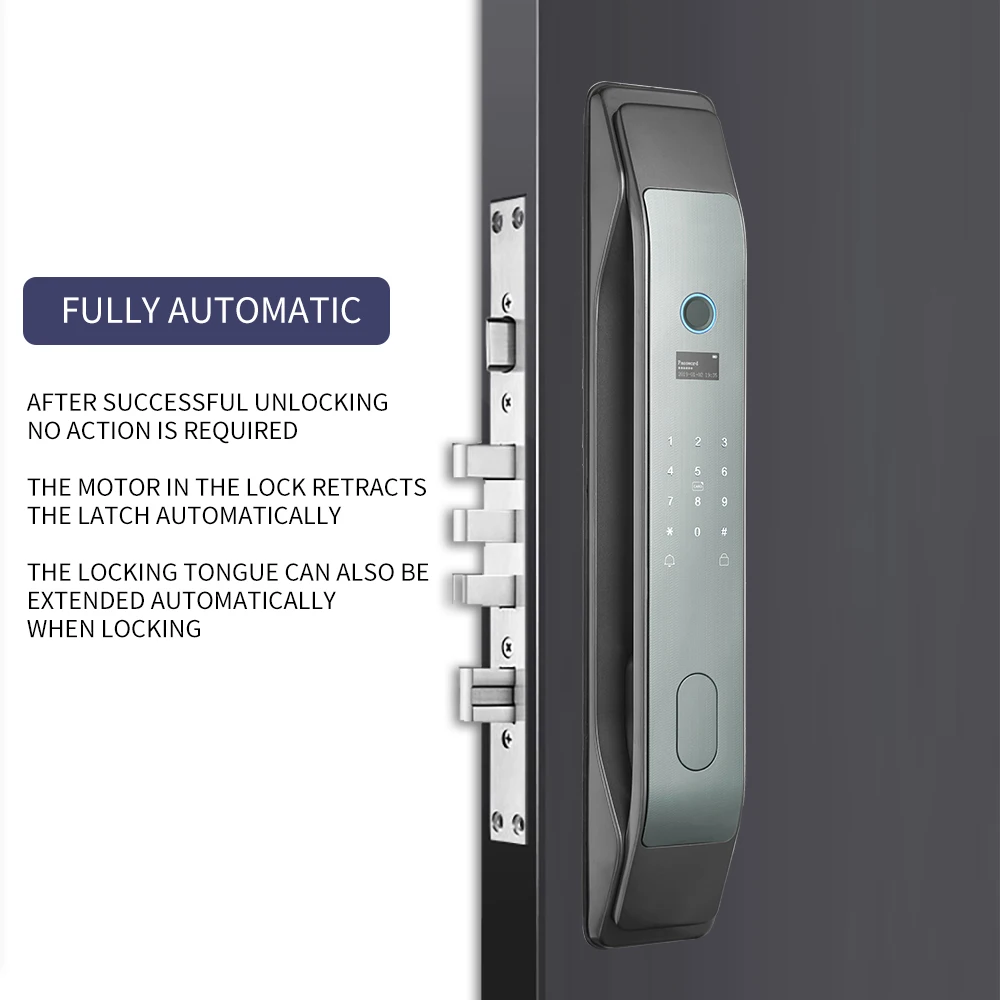 Tuya Intelligent Lock WiFi App Remote Unlock Automatic Fingerprint Password Key Card Lock Smart Home Door Lock