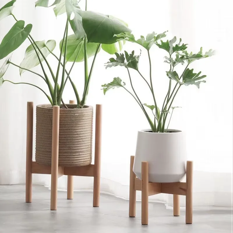 Adorn Flower Floor-Standing Storage Rack Balcony Decoration Succulent Pot Display Stand Solid Wood Multi-layer for Living Room