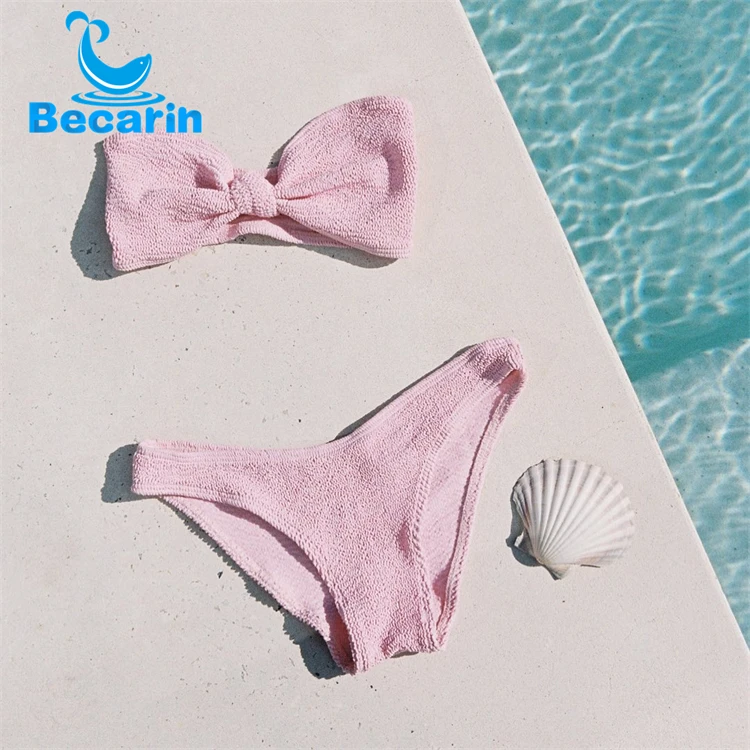 18 Teen Hot Sexy Bikini Young Lovely Girl Swimwear High Stretchy Two Pieces Strapless Bikini Manufacturer