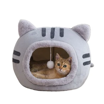 Cat Bed Warm Pet House Kitten Cave Cushion Comfort Cat House Dog Basket Tent Puppy Nest Small Dog Mat Supplies Bed For Cats