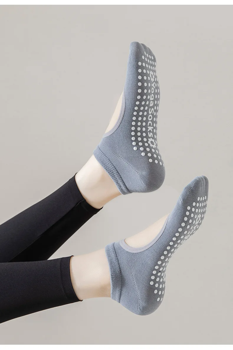 Women Anti-slip Breathable Backless Yoga Socks Ankle Ballet Dance ...