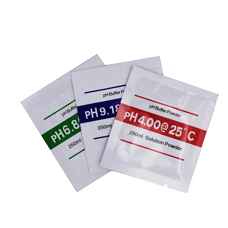 CCIIO 20 Piezas solución tampón de pH en Polvo PH para la calibración del medidor de Prueba 4,01 6,86 