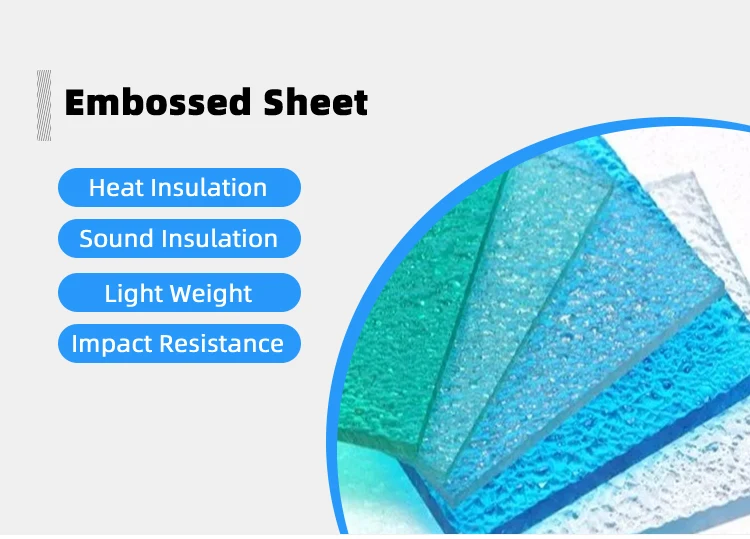 ISO9001:2008 Certified 10mm Thick Embossed Polycarbonate Solid Sheet with More Than 5 Years Warranty