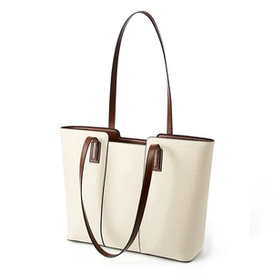 Wholesale Custom Logo Retro Women's Genuine Leather Waterproof Tote Bag Zipper Closure High Quality Shoulder Handbag for Bag