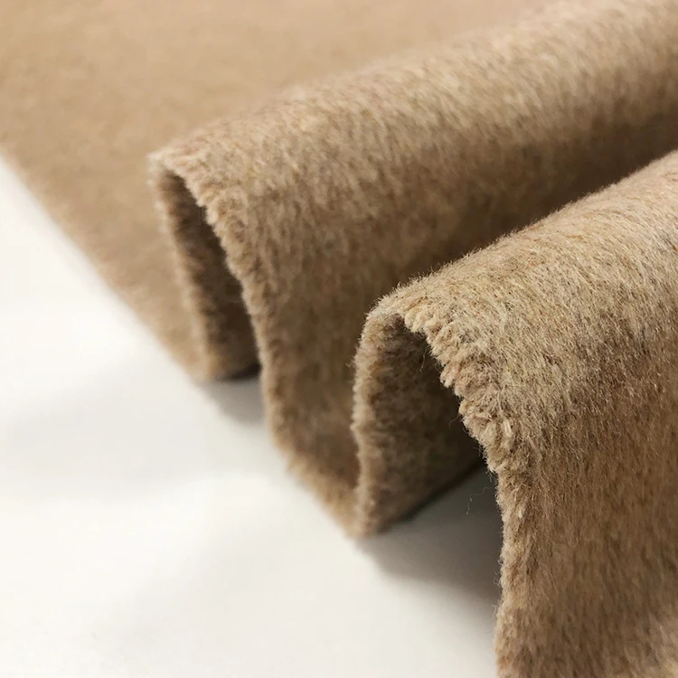 2022 New Product 100% Wool Alpaca Velvet Flannel Fleece Coat Fabric Woven Yarn Dyed Pattern for Girls' Jackets and Suits