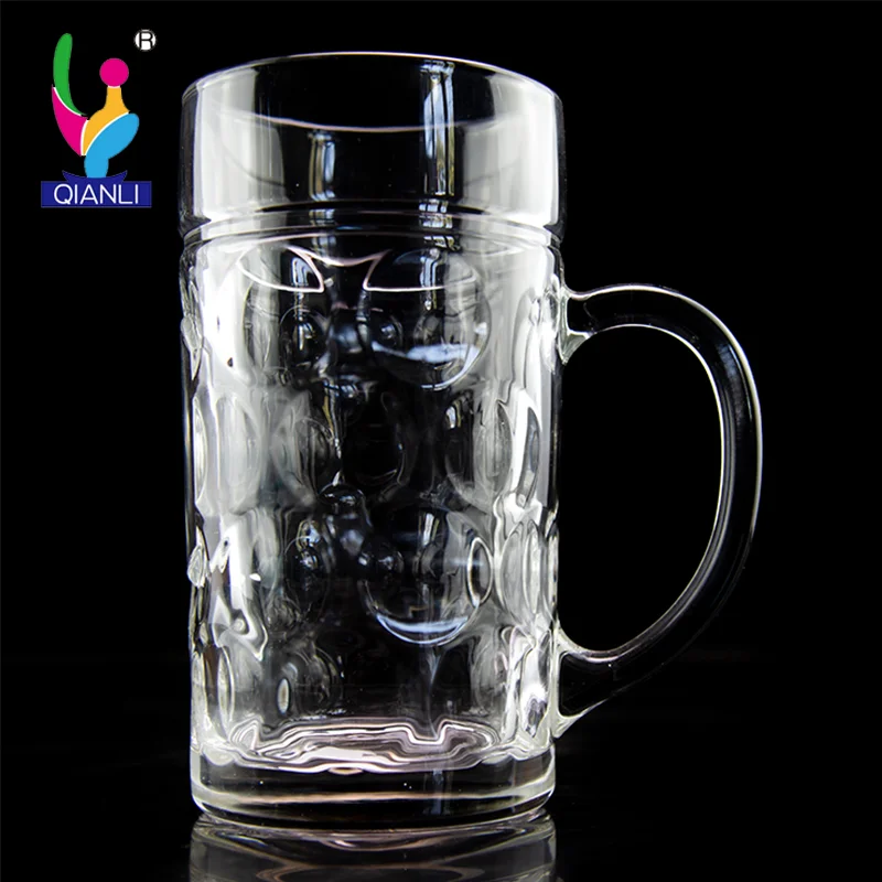 Big Beer Mugs 1300ml Glass Mug Cup Thick Bottom Handle Good Quality