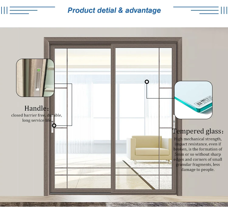 Jiuyixing Aluminum Multi Slide Sliding Doors Aluminum Sliding Tempered