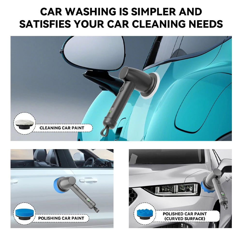 7-Head Electric Spin Scrubber Cordless Turbo Power Polisher for Kitchen Chargeable Brush with Car Cleaning Features - view 6