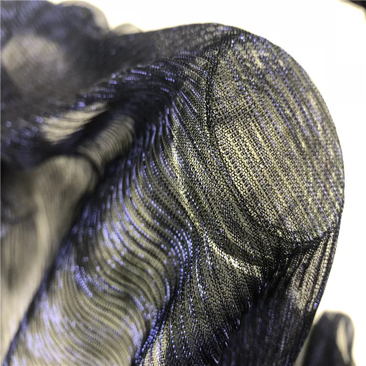 Полосатая проволока металлик из джерси с люрексом, яркий шелк, слайд-шоу, шелковая ткань, плиссированная ткань, блестящая слайд-ткань