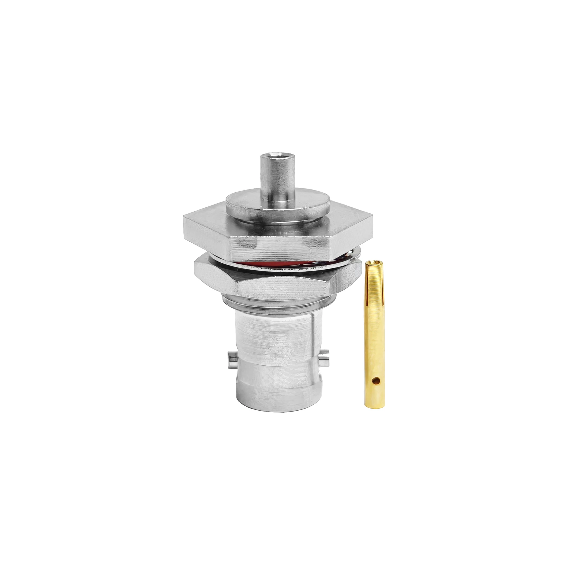 Factory 50 Ohm BNC Female Jack Panel Mount Bulkhead BH Crimp Connector for RG405 086 085 SS405 Cable RF Coax Coaxial Connectors