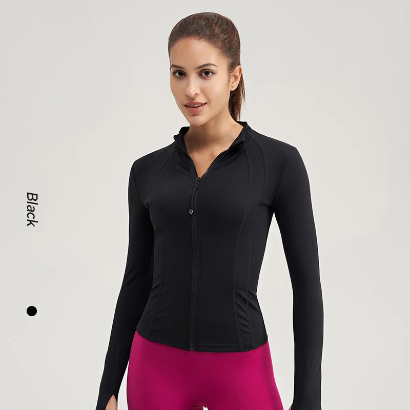 Autumn Winter Plus Size Slim Fit Zipper Cardigan Sports Jacket Front High Elasticity Com detail