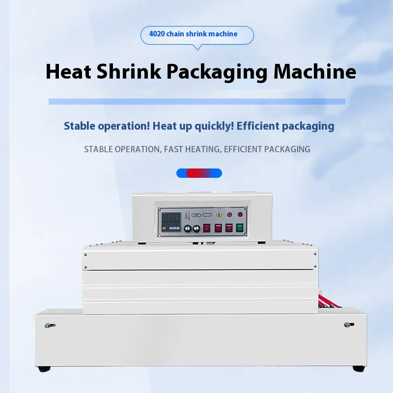 CH-4020 Automatic Desktop Benchtop Stainless Steel Mesh Type Labeling Hot Heat Shrink Film Wrapping Packing Machine