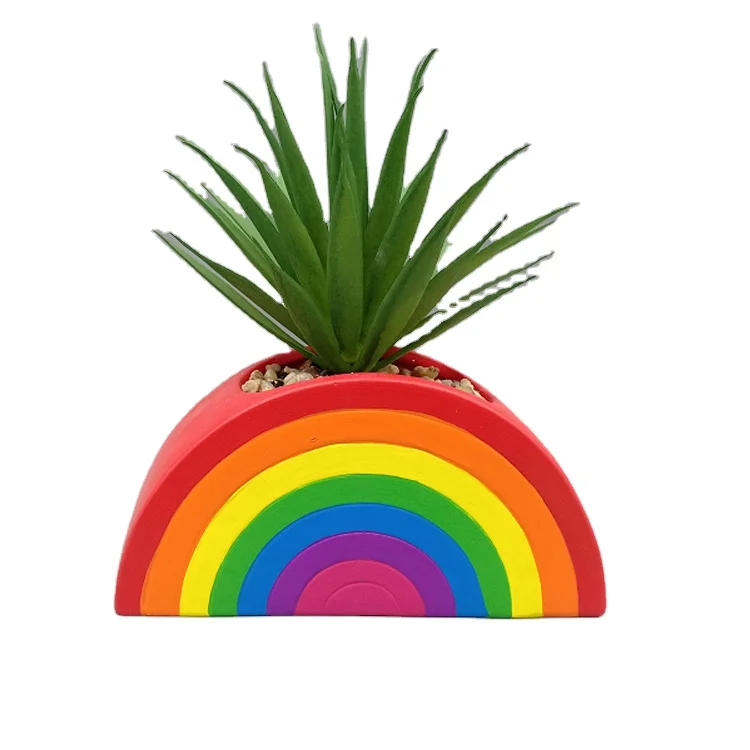 balcony desktop decoration handmade multi-color rainbow flower