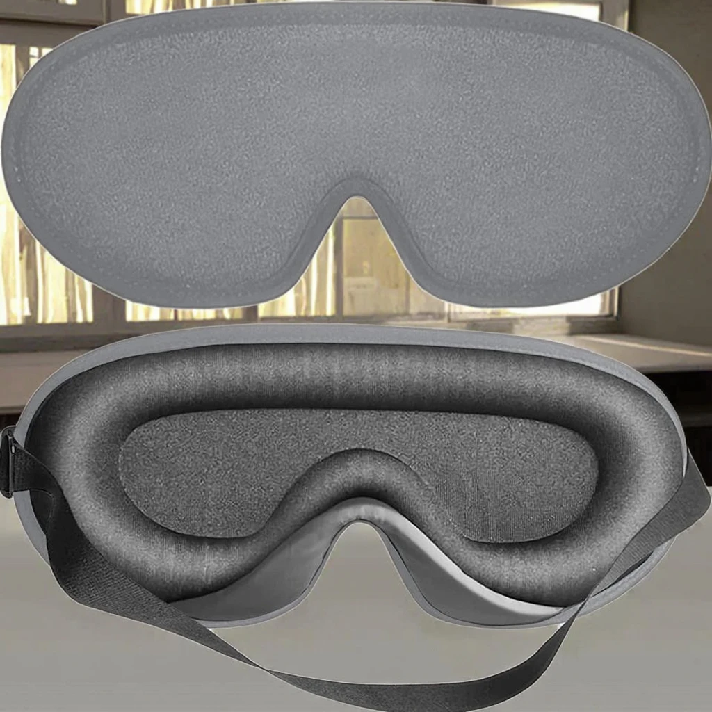 3D Memory Foam Sleeping Mask Blackout Hot Sale Ice Silk Travel Eye Mask with Logo Blindfold  Light Weighted Sleep Eyeshade
