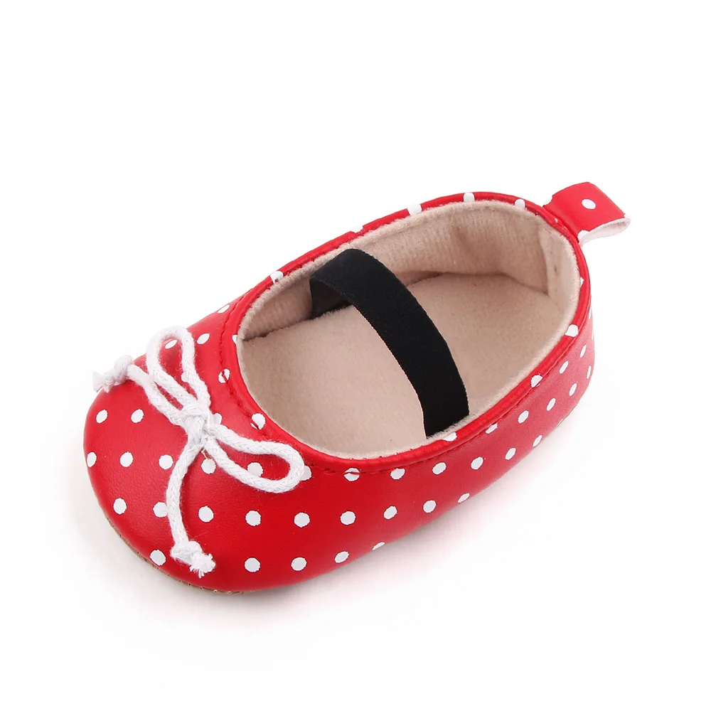 Wholesale polka dot baby princess shoes girls cute bow-knot toddler shoes details