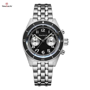 OEM Brand 316L Stainless Steel Multi-Function Luminous Watch 5ATM Waterproof VK64 Movement Classic Men's Quartz Watches