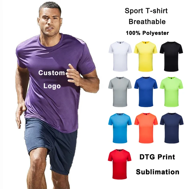Dry slim Fit Sublimation T Shirts Blank Sport Tshirts 100 Polyester T Shirt Wholesale Running T Shirts Custom Printing T-shirts