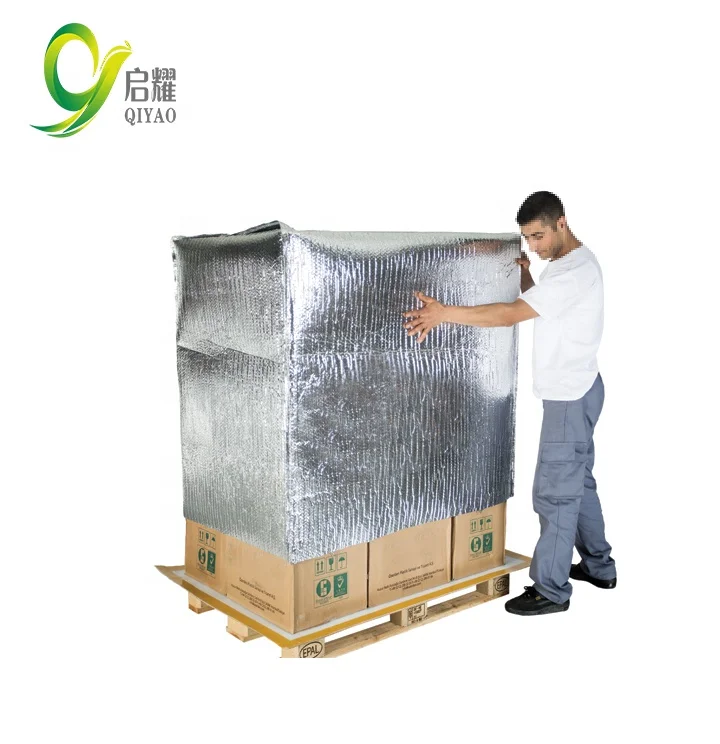 Waterproof Heavy-Duty Pallet Cover with Zipper Resistant Cold Chain Transporation for Large Pallets Cargo Turnover Thermal Cover