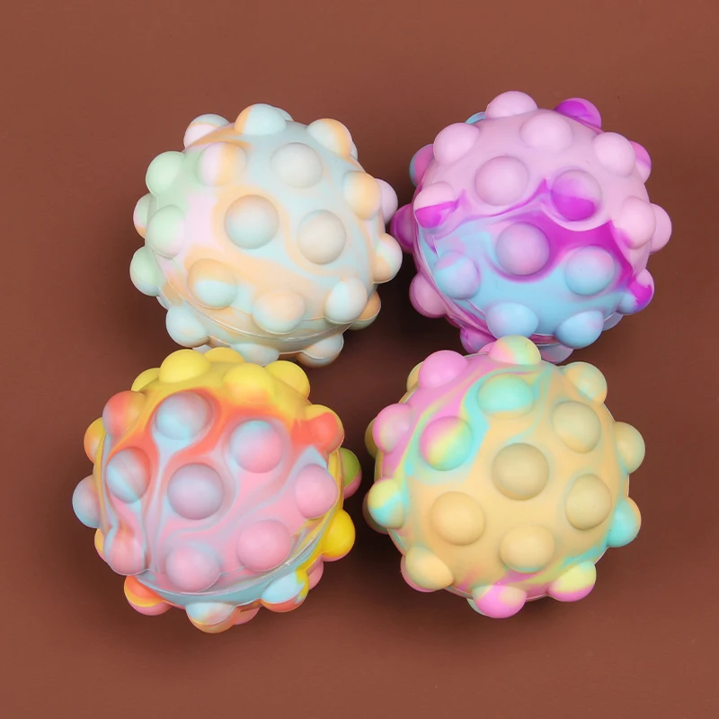 Kids Silicone Stress Relief Toys Mini Wholesale Squeeze Mesh Fidget Ball for