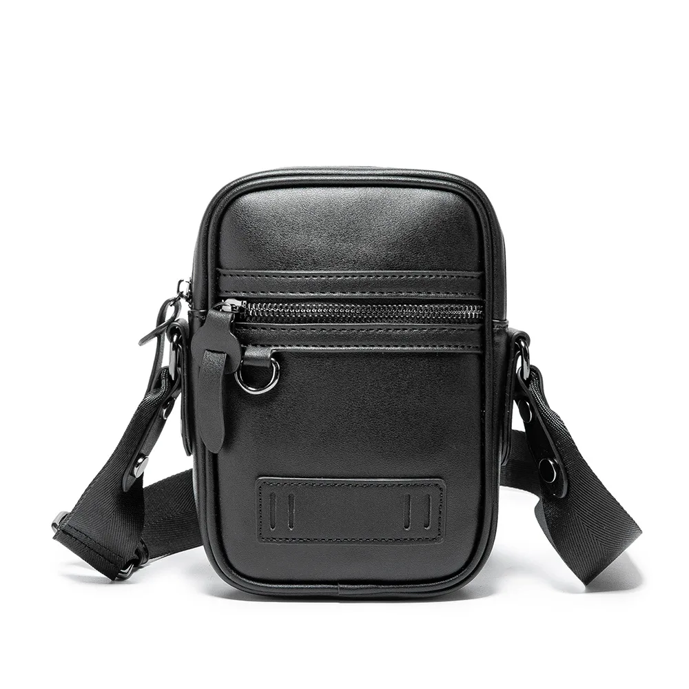 Men Black Name Branding Crossbody Bag